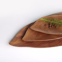 image-Wooden saucer fruit tray