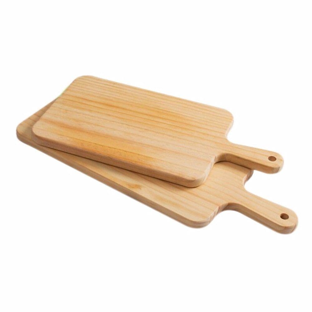 image-2 Size Natural Kitchen Chopping Blocks Bread Pallet With Handle Baking Cutting Board Wooden Board