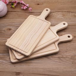image-2 Size Natural Kitchen Chopping Blocks Bread Pallet With Handle Baking Cutting Board Wooden Board