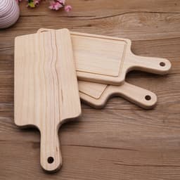 image-2 Size Natural Kitchen Chopping Blocks Bread Pallet With Handle Baking Cutting Board Wooden Board