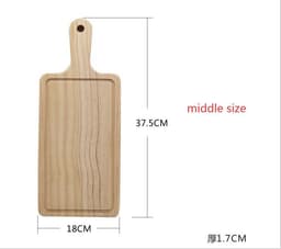 image-2 Size Natural Kitchen Chopping Blocks Bread Pallet With Handle Baking Cutting Board Wooden Board