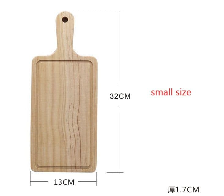 image-2 Size Natural Kitchen Chopping Blocks Bread Pallet With Handle Baking Cutting Board Wooden Board