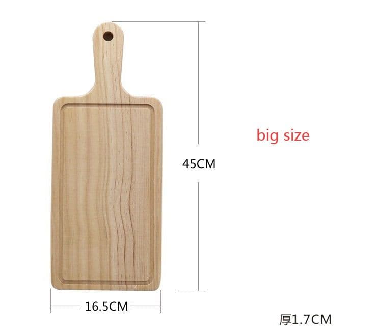 image-2 Size Natural Kitchen Chopping Blocks Bread Pallet With Handle Baking Cutting Board Wooden Board