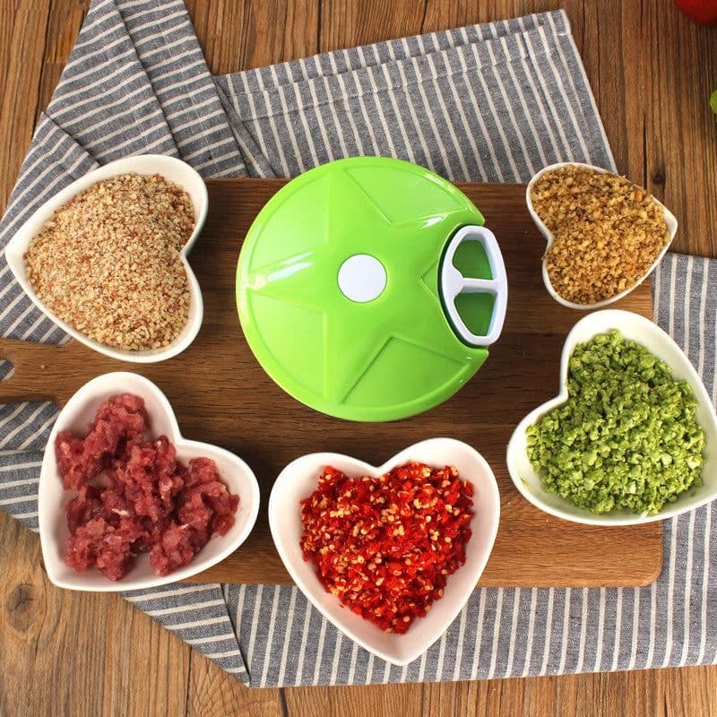 image-Multifunction Vegetable Fruit Twist Shredder Manual Meat Grinder Chopper Garlic Cutter