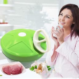 image-Multifunction Vegetable Fruit Twist Shredder Manual Meat Grinder Chopper Garlic Cutter