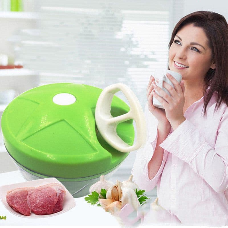 image-Multifunction Vegetable Fruit Twist Shredder Manual Meat Grinder Chopper Garlic Cutter