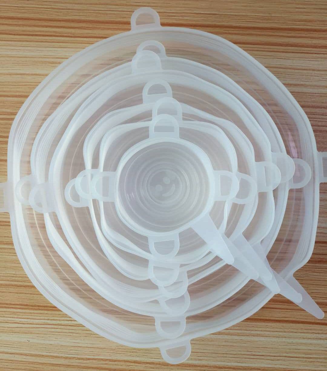 image-The 6-piece set of multi-functional silicone lid can be stretched to seal the fruit and vegetable lid