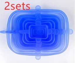 image-The 6-piece set of multi-functional silicone lid can be stretched to seal the fruit and vegetable lid