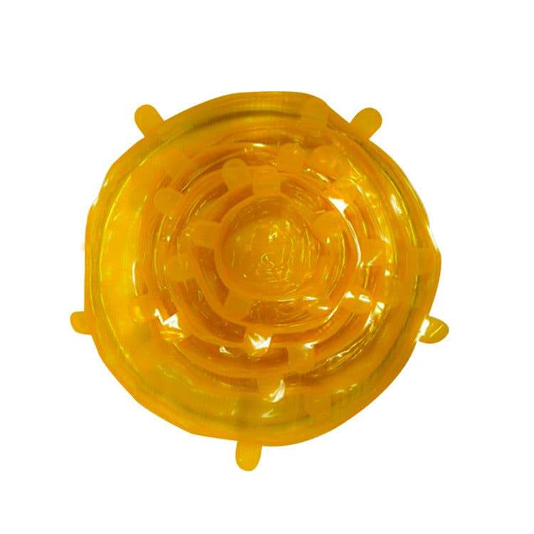 image-The 6-piece set of multi-functional silicone lid can be stretched to seal the fruit and vegetable lid