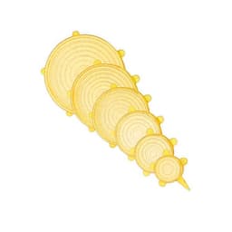 image-The 6-piece set of multi-functional silicone lid can be stretched to seal the fruit and vegetable lid