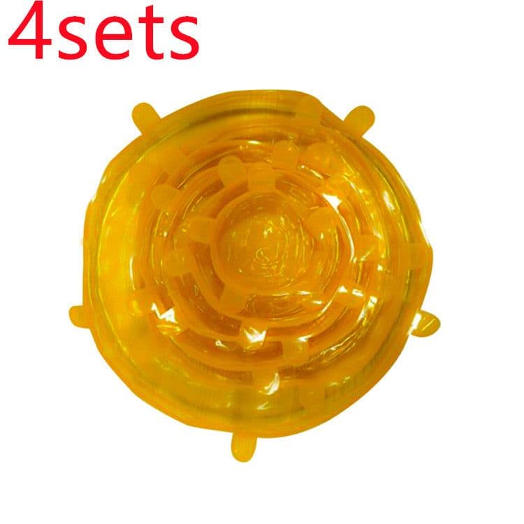 image-The 6-piece set of multi-functional silicone lid can be stretched to seal the fruit and vegetable lid