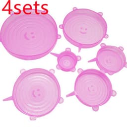 image-The 6-piece set of multi-functional silicone lid can be stretched to seal the fruit and vegetable lid