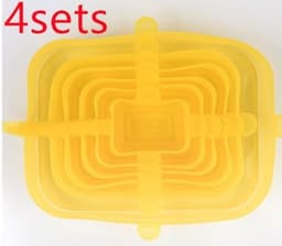image-The 6-piece set of multi-functional silicone lid can be stretched to seal the fruit and vegetable lid