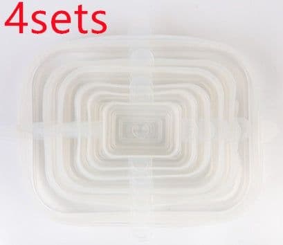 image-The 6-piece set of multi-functional silicone lid can be stretched to seal the fruit and vegetable lid