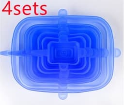 image-The 6-piece set of multi-functional silicone lid can be stretched to seal the fruit and vegetable lid