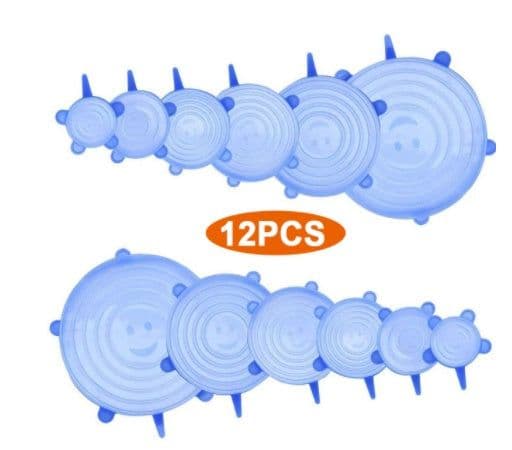 image-The 6-piece set of multi-functional silicone lid can be stretched to seal the fruit and vegetable lid