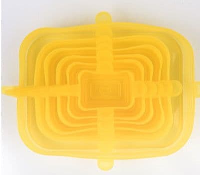 image-The 6-piece set of multi-functional silicone lid can be stretched to seal the fruit and vegetable lid