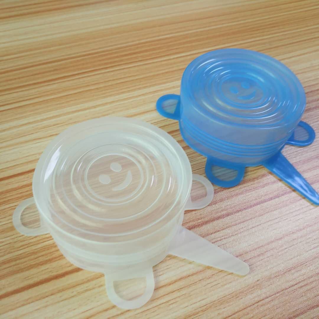 image-The 6-piece set of multi-functional silicone lid can be stretched to seal the fruit and vegetable lid