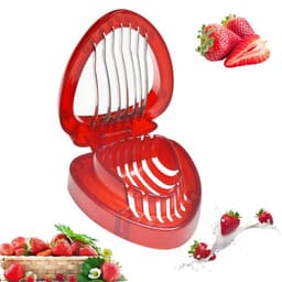 image-Red Strawberry Slicer Plastic Fruit Carving Tools Salad Cutter Berry Strawberry Cake Decoration Cutter Kitchen Gadgets