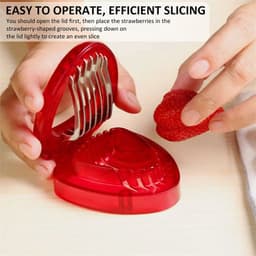 image-Red Strawberry Slicer Plastic Fruit Carving Tools Salad Cutter Berry Strawberry Cake Decoration Cutter Kitchen Gadgets