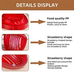 image-Red Strawberry Slicer Plastic Fruit Carving Tools Salad Cutter Berry Strawberry Cake Decoration Cutter Kitchen Gadgets