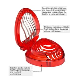 image-Red Strawberry Slicer Plastic Fruit Carving Tools Salad Cutter Berry Strawberry Cake Decoration Cutter Kitchen Gadgets