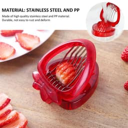 image-Red Strawberry Slicer Plastic Fruit Carving Tools Salad Cutter Berry Strawberry Cake Decoration Cutter Kitchen Gadgets