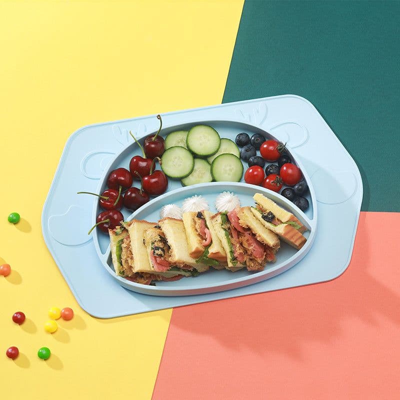 image-Silicone Baby Dishes for Children's Tableware Plate Non-slip Baby Feeding Bowl