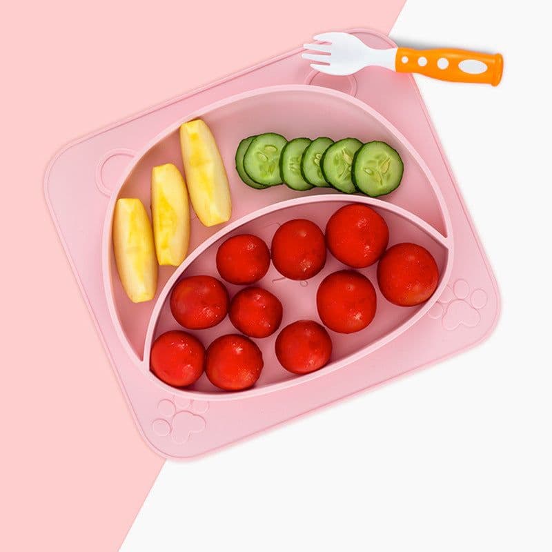 image-Silicone Baby Dishes for Children's Tableware Plate Non-slip Baby Feeding Bowl