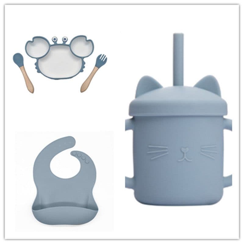 image-Silicone Baby Dishes for Children's Tableware Plate Non-slip Baby Feeding Bowl