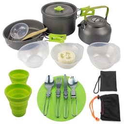 image-Outdoor Camping Hiking Cookware Tableware Cookware Lightweight Folding Picnic Cooking Hiking Picnic BBQ Tableware Equipment
