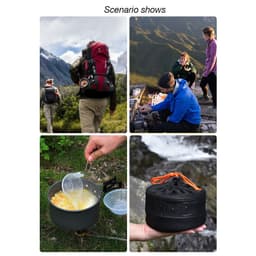 image-Outdoor Camping Hiking Cookware Tableware Cookware Lightweight Folding Picnic Cooking Hiking Picnic BBQ Tableware Equipment