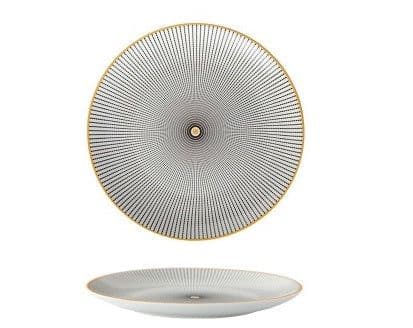 image-8-inch Nordic Style Geometric Series Ceramic Breakfast Plate Western Steak Flat Dish Plate Fruit Plate Decoration Hanging Plate