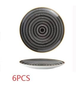 image-8-inch Nordic Style Geometric Series Ceramic Breakfast Plate Western Steak Flat Dish Plate Fruit Plate Decoration Hanging Plate