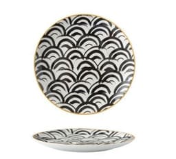 image-8-inch Nordic Style Geometric Series Ceramic Breakfast Plate Western Steak Flat Dish Plate Fruit Plate Decoration Hanging Plate