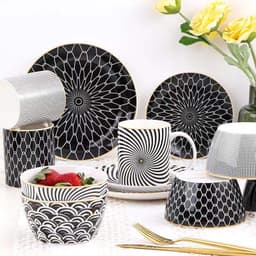 image-8-inch Nordic Style Geometric Series Ceramic Breakfast Plate Western Steak Flat Dish Plate Fruit Plate Decoration Hanging Plate