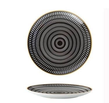 image-8-inch Nordic Style Geometric Series Ceramic Breakfast Plate Western Steak Flat Dish Plate Fruit Plate Decoration Hanging Plate