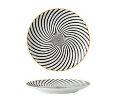 image-8-inch Nordic Style Geometric Series Ceramic Breakfast Plate Western Steak Flat Dish Plate Fruit Plate Decoration Hanging Plate