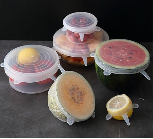 image-Silicone Fresh-keeping Cover Universal Bowl Cover Sealed Transparent Cover Household Fresh-keeping 6-piece Microwave Oven Cover Plastic Wrap