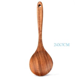 image-Teak Natural Wood Tableware Spoon Ladle Turner Rice Colander Soup Skimmer Cooking Tool Sets Spoon Scoop Kitchen Tools Gadgets