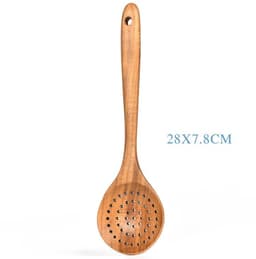 image-Teak Natural Wood Tableware Spoon Ladle Turner Rice Colander Soup Skimmer Cooking Tool Sets Spoon Scoop Kitchen Tools Gadgets