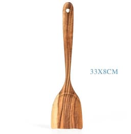 image-Teak Natural Wood Tableware Spoon Ladle Turner Rice Colander Soup Skimmer Cooking Tool Sets Spoon Scoop Kitchen Tools Gadgets