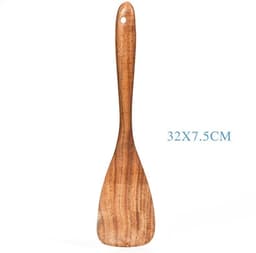 image-Teak Natural Wood Tableware Spoon Ladle Turner Rice Colander Soup Skimmer Cooking Tool Sets Spoon Scoop Kitchen Tools Gadgets