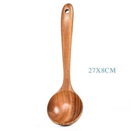 image-Teak Natural Wood Tableware Spoon Ladle Turner Rice Colander Soup Skimmer Cooking Tool Sets Spoon Scoop Kitchen Tools Gadgets