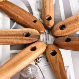 image-Teak Natural Wood Tableware Spoon Ladle Turner Rice Colander Soup Skimmer Cooking Tool Sets Spoon Scoop Kitchen Tools Gadgets
