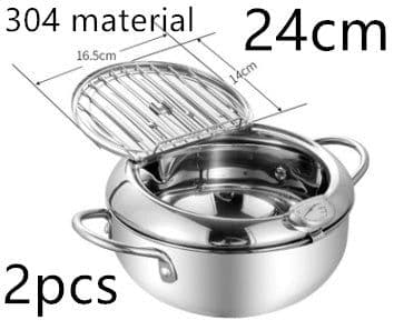 image-Stainless Steel Telescopic Folding Basket Frying Basket French Fries Degreasing Kitchen Tool