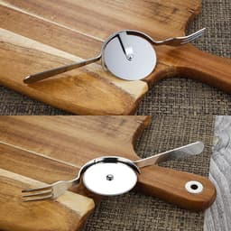 image-Stainless Steel Cake Cutter with Knife and Fork