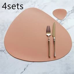 image-Table Mat Table Mat Placemat Table Mat Heat Insulation PU Leather Placemats Coaster Bowl Kitchen Non-slip