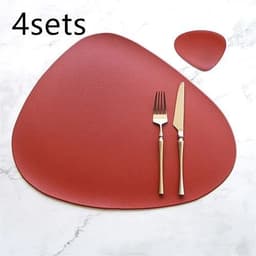 image-Table Mat Table Mat Placemat Table Mat Heat Insulation PU Leather Placemats Coaster Bowl Kitchen Non-slip