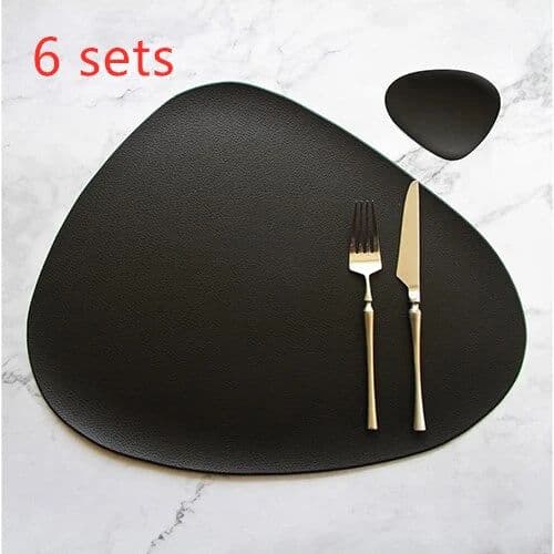 image-Table Mat Table Mat Placemat Table Mat Heat Insulation PU Leather Placemats Coaster Bowl Kitchen Non-slip